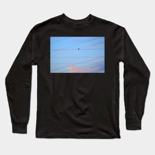 Crested Cloud, Wires and Bird Long Sleeve T-Shirt